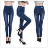 Leggings con estampado de mezclilla de imitación, nuevos estilos de AliExpress, ajustados, de cintura alta y elásticos.