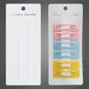 Tarjeta de Tarjeta de Pasador de Pelo Blanco Lechoso de PVC Plata Caliente 15X6.4 Plástico DIY Tarjeta de Accesorios para Pasador de Pelo Cabezal de Tarjeta Clip de Una Palabra Tarjeta de Reverso