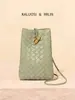Andima Nuevo Bolso de Noche Tejido Hecho a Mano Bolso Vertical para Teléfono Textura Simple Cierre Metálico Bolso de Hombro Único Cruzado