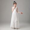 Vestido Infantil Gasa Coro Guzheng Performance Vestido Piano Performance Vestido Niña Blanca Pasarela Anfitrión Vestido Princesa