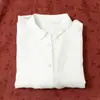 Camisa de Algodão e Linho de Manga Curta com Processo de Estampa em Silk Screen, Top Solto Leve e Transparente Verão 2025