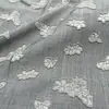 Em estoque, tecido cinza mescla corte Lelis, vestido simples estilo chinês vintage, material de cheongsam com trama vazada