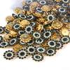 Hebilla de Girasol con Pedrería, Hebilla de Flor con Pedrería de Garra de Cristal, Pedrería Cosida a Mano, Accesorios de Pedrería Galvanizada, Decoración de Joyería DIY
