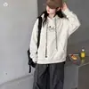 Nuevo conjunto de sudadera con capucha para niñas, otoño, lindo, simple, estampado de cachorro, con pantalones cargo casuales de bolsillo y pantalones de pierna ancha para primavera y otoño