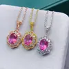 Pingente de Topázio Rosa Natural Ai Yuan Jewelry Colar Tesouro Rosa Romântico Fábrica Atacado Cabelo