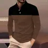 Camisa polo de manga larga transfronteriza, una prenda superior para hombre elegante y lujosa con un tacto de alta gama y un cuello clásico
