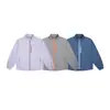 Rumen Chaqueta de Montaña al Aire Libre con Cuello Alto Bloque de Color Cierre Cremallera Protección Solar Ropa para Hombres Mujeres Holgada Repelente al Agua Chaqueta Deportiva Abrigo de Moda