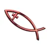 Adesivo de Metal Cruz Tridimensional Peixe-Shaped em Branco Adesivo para Carroceria de Carro Peixe-Shaped Adesivo Personalizado para Carroceria de Carro Peixe de Jesus Shaped J14