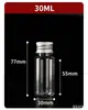 Botellas de plástico PET transparente de 50/60 ml con tapas de aluminio, botellas para líquidos, botellas para pintura, a prueba de fugas y selladas, disponibles para venta al por mayor