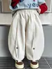 Pantalones de Algodón para Niños, Estilo Coreano, Curvos, con Botones, para Primavera y Otoño, Sueltos, Casuales, Modernos para Bebés