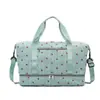 Bolsa de Viaje Plegable Transfronteriza para Viajes de Negocios de Corta Distancia para Mujeres, Gran Capacidad, Bolsa de Equipaje con Estampado Dulce, Bolsa de Gimnasio con Separación Seca y Húmeda
