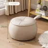 Banqueta para Cambiar Zapatos en la Entrada, Taburete Redondo de Madera Maciza Estilo Lujo Ligero, Taburete Bajo Doméstico de Cuero, Taburete para Sala de Estar, Mesa de Café para Sofá, Taburete Calabaza
