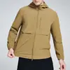 Chaqueta con Capucha Tejida Multibolsillos para Hombre Otoño/Invierno 2026 Abrigo Deportivo Casual de Negocios para Exteriores de Cuatro Estaciones