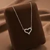 Comercio Exterior de Amazon Venta Caliente Collar de Acero de Titanio Temperamento Femenino Circonita Microincrustada Personalidad Cadena para Clavícula de Alto Sentido Colección Joyería