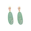 Pendientes ZA Design Sense de Resina Ovalada Incrustada con Pedrería Europeos y Americanos Exagerados Largos de Gota de Agua Colorida Colgantes Transfronterizos para Mujer