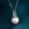 Colar Pingente de Pérola para Mulheres, Corrente Clavicular de Agulha de Prata, Novo Estilo Leve, Presente para Mãe ou Idosos