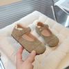 Sapatos de Couro para Meninas 2025 Nova Primavera Infantil Solado Macio Princesa Retro Sapatos Birkenstock Sapatos Individuais para Meninas Sapatos Doudou para Crianças