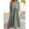 26 Novos Produtos Transfronteiriços Temu Amazon Aliexpress Moda Estampa Digital Vestido Feminino Soltinho Fábrica de Origem