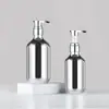 Botella de Champú Personalizada de Fábrica PET Plateado Galvanizado Botella con Dispensador Especial Transfronterizo para Botella de Champú de 300ml500ml