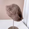 Boina de Ganchillo Hecha a Mano de Doble Capa Mismo Estilo que Zhang Ruonan para Mujer Sombrero de Lana Tejido Cálido para Otoño e Invierno Sombrero de Pintor de Color Puro