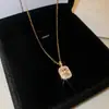 ¡Brillante y radiante! Collar Cuadrado de Circonita Cúbica con Estrella Estilo Retro Francés Cadena para Clavícula Moda de Nicho Versátil Collar para Mujer