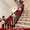 Corrimão Decorativo de Escada Decoração de Quarto Nupcial Casamento Rústico Nova Casa da Noiva Conjunto de Tira Longa Flores de Puxar Personagem Feliz Lado do Noivo