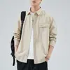 Camisa de manga larga para hombre de algodón puro, chaqueta de alta gama estilo americano otoño 2026, top casual holgado para primavera y otoño al por mayor