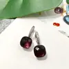 [10] Brincos de cristal geométricos de pedra coloridos europeus e americanos, temperamento, alta prata, pedra de diamante, brincos DIY
