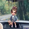 Novo Encantador Acrílico Plano Menina Pingente para Espelho Retrovisor de Carro Mochila ou Chaveiro da Amazon
