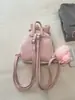 Mochila de encaje rosa lechoso y brumoso, exquisita mochila estilo Lolita coreano ins para damas de compras y citas