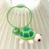 Colgante de muñeca hecho a mano a crochet colgante de tortuga de ganchillo de lana colgante de llavero tejido joyería para bolso