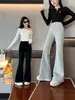 Calças femininas, novos estilos outono/inverno, calças casuais estilo coreano para crianças de meia-idade e mais velhas, adequadas para estudantes do ensino fundamental II, coleção de outono para crianças, calças levemente flare