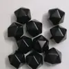 Dado de 20 Caras Liso Tamiz Negro Icosaedro Regular Dado Liso en Blanco Material para Grabado Impresión Escritura