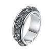 Joyería de plata esterlina S925 al por mayor retro plata tailandesa personalidad anillo giratorio tendencia anillo mazo de diamantes moda para hombres y mujeres