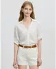 Azni Camisa de Linho Estilo Old Money Feminina Manga Curta Verão 2026 Nova Solta Emagrecedora Casual Versátil Camisa Jaqueta