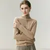 Suéter de cashmere feminino 2026 marca Baitai Rong cardigã de botões múltiplos design versátil cor sólida malha de lã