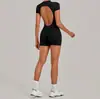 Ropa de yoga al por mayor transfronteriza, mono deportivo de Pilates sin espalda con media cremallera, ropa de fitness adelgazante, una pieza envío directo