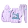 Conjunto de Moletom com Estampa Casual Outono/Inverno 2026 e Calça Simples com Estampa