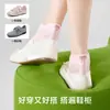 Meias estilo Ballet com Laço Meias Curtas Finas de Verão Meias de Algodão Antiodor Antibacterianas Malha Respirável Meias Cano Baixo Brancas para Meninas