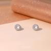 Brincos redondos de zircônia com diamante em prata de lei s999, femininos, moda europeia e americana, luxuosos, design exagerado, sensação cheia de brincos de diamante, atacado