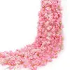 Duto de Ar Condicionado Teto Interno Decoração de Casamento Planta de Trepadeira Plástica Trepadeira de Flor de Cerejeira Artificial Pendurada na Parede Trepadeira de Flor Falsa