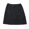 Falda de Cuadros con Lentejuelas para Mujer Primavera/Verano 2026 Nueva Falda de Cintura Alta Línea A para Figuras Pequeñas, Falda Corta Bodycon Elegante y Adelgazante