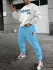 Traje de Sudadera con Cuello Redondo y Pantalón para Hombre Temu Transfronterizo Estampado 3D Moda Hip-Hop al Aire Libre Ropa Deportiva