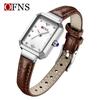 Reloj de Mujer de Comercio Exterior de la Marca Ofns Nicho Retro Tres Agujas Reloj de Cuarzo Resistente al Agua Estilo Ins para Niñas Combinable Reloj de Mujer
