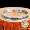 Pulseira de prata esterlina retrô de alta qualidade para mulheres Big Suide Curse Mori Style Niche Pulseira de prata para homens Letras de escritura Moda antiga