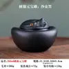 Gato de la Suerte Yuanbao Tarro Sellado de Cerámica Gres Cerámica Retro Tarro de Té Botella de Almacenamiento a Prueba de Humedad Tarro para Polvo de Incienso Tarro de Almacenamiento