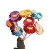 Produto Acabado Transfronteiriço: Buquê de Flores de Lã Tricotadas à Mão de Papoula, Flores Artificiais para Decoração de Casa, Presente de Feriado