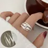 Anel Pequeno e Exquisito de Feijão Irregular para Mulheres, Simples, Fashion e Versátil, Anel Aberto Empilhável, Tendência de Anel de Dedo Indicador de Nicho