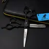 Tijeras de Peluquería Personalizadas Neipson Negras de 6.0 pulgadas, Tijeras Planas, Tijeras para Flequillo, Tijeras Entresacadoras, Tijeras Entresacadoras