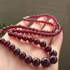 Venta Caliente Explosiones Vino Tinto 6 Piezas Pulsera de Granate Sintético Alrededor de Tres Círculos Pulsera de Granate para Mujer Evento en Vivo